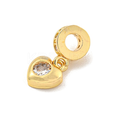 Brass Micro Pave Clear Cubic Zirconia Pendants LS-KK-U007-02G-01-1