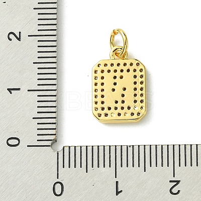 Rack Plating Brass Micro Pave Clear Cubic Zirconia Charms KK-G501-01N-G-1