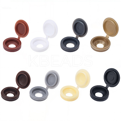 240Pcs 8 Colors PE Plastic Hinged Screw Covers CABI-CL0001-01-1