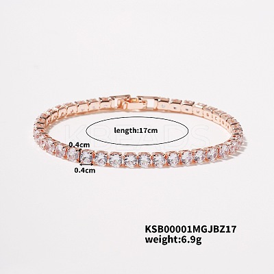 Chic Sparkling Personalized Brass Rhinestone Tennis Bracelet for Women Fashion Statement TJ6286-5-1