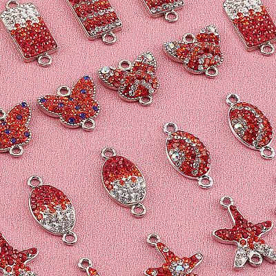 16Pcs 8 Style Rack Plating Alloy Connector Charms FIND-AR0001-64-1