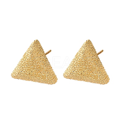 Brass Textured Stud Earrings EJEW-A143-02D-G-1