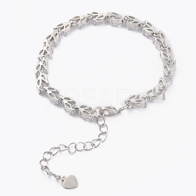 Brass Charm Bracelets BJEW-B010-01P-1