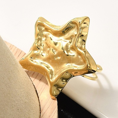 304 Stainless Steel Open Cuff Ring for Women LS-RJEW-B109-03G-02-1