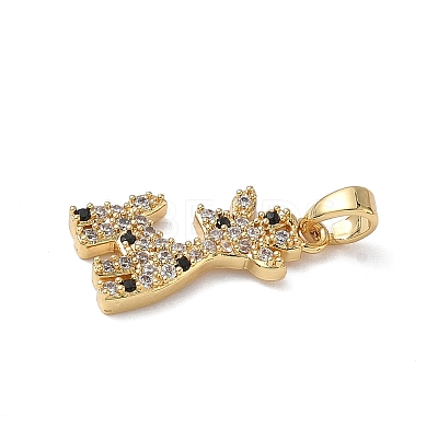 Brass Micro Pave Cubic Zirconia Pendants KK-C140-01G-1