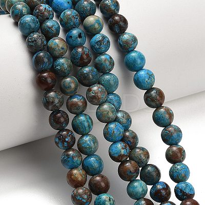 Natural Chrysocolla Beads Strands G-C289-B02-6mm-1