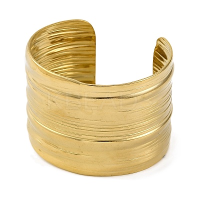 Ion Plating(IP)  304 Stainless Steel Cuff Bangles for Women BJEW-D050-01G-1