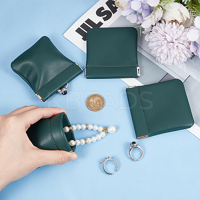 4Pcs Square PU Leather Change Purse with Alloy Shrapnel AJEW-BBC0002-22B-1