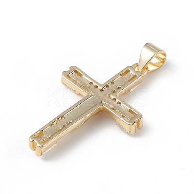 Rack Plating Brass Micro Pave Cubic Zirconia Pendants KK-F848-10G-1