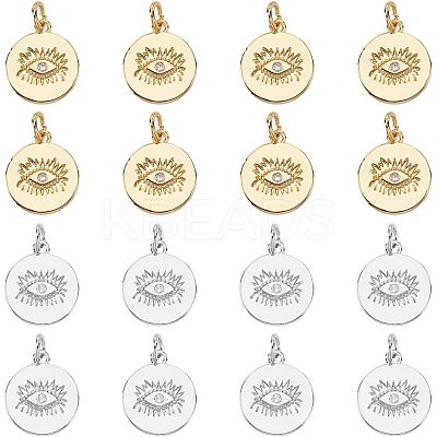 16Pcs 2 Colors Brass Pendants KK-BC0014-13-1