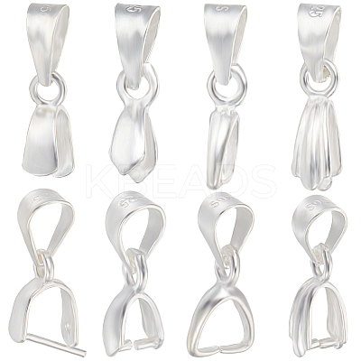 8Pcs 4 Style 925 Sterling Silver Pendant Bails STER-BBC0005-48S-1