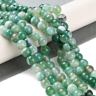 Natural Striped Agate/Banded Agate Beads Strands G-Z060-A01-A01-1