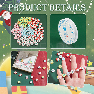 Christmas Handmade Polymer Clay Beads Kit for DIY Jewelry Making DIY-PH0004-04-1