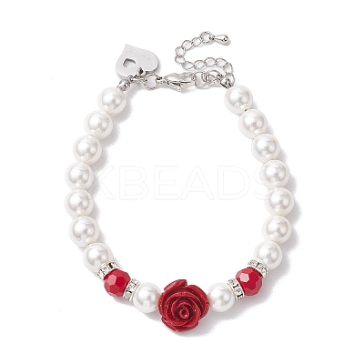 Shell Pearl Beaded Bracelets BJEW-JB10704-1