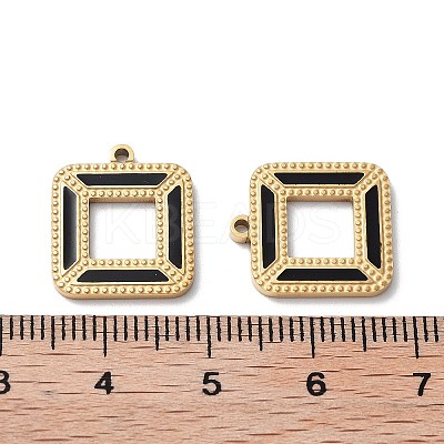 Ion Plating(IP) 304 Stainless Steel Enamel Pendants STAS-M340-05G-1