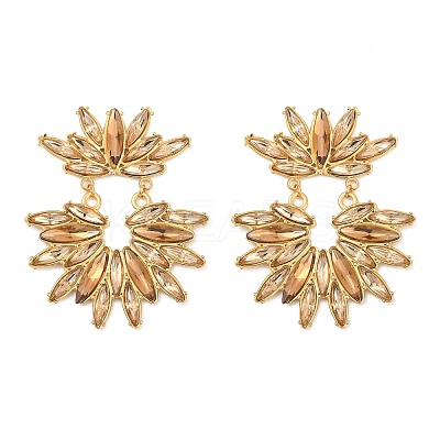 304 Stainless Steel Glass Stud Earrings for Women EJEW-M095-14G-02-1
