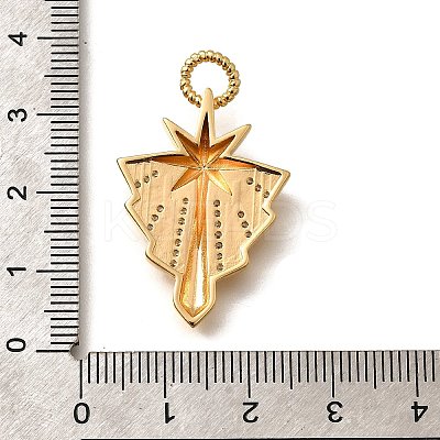 Brass Micro Pave Cubic Zirconia Pendants KK-U055-20G-1