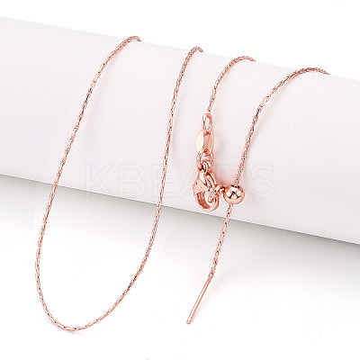 Adjustable Slider Brass Boston Link Chain Necklaces for Men Women NJEW-G160-12RG-1