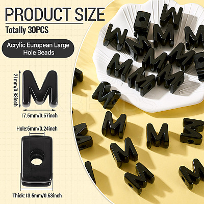 Acrylic European Beads OACR-TAC0013-14M-1