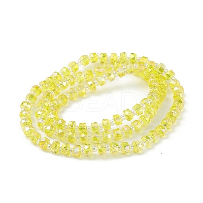 Transparent Electroplate Glass Beads Strands EGLA-F153-AB01-1