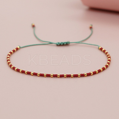 Glass Seed Beads Braided Bead Bracelets MT5795-1-1