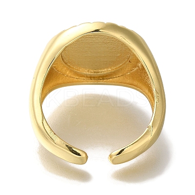 Rack Plating Round with Saint Brass Open Cuff Rings RJEW-S411-11G-01-1