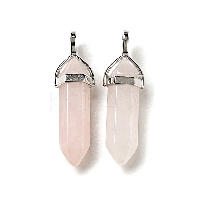 Natural Rose Quartz Double Terminated Pointed Pendants X-G-D415-12-1