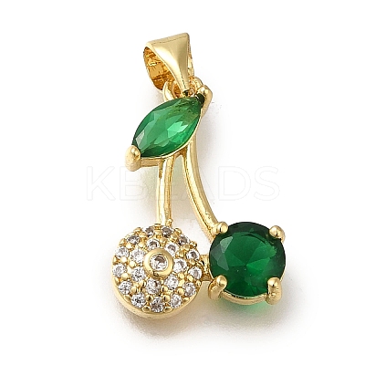 Rack Plating Brass Micro Pave Cubic Zirconia Pendants KK-G500-29G-01-1