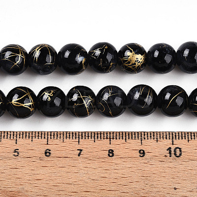 Baking Paint Glass Beads Strands DGLA-N003-10mm-B10-1