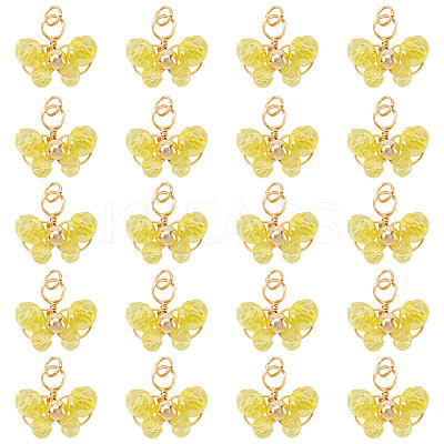 20Pcs Glass Pendants PALLOY-TAC0213-1