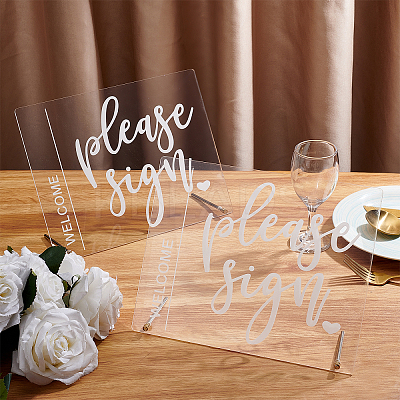 2Pcs Custom Word Acrylic Display Holder AJEW-FH0001-77-1
