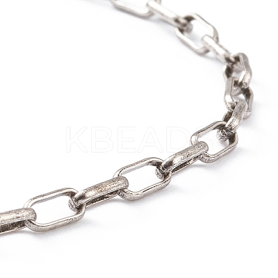 Brass Paperclip Chain Necklaces NJEW-H206-02AS-1