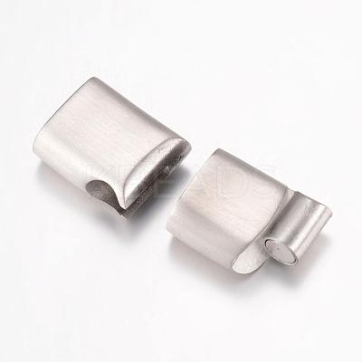 Tarnish Resistant 304 Stainless Steel Magnetic Clasps with Glue-in Ends STAS-G071-39P-1