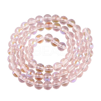 Transparent Electroplate Glass Beads Strands EGLA-Q132-6MM-01A-13-1