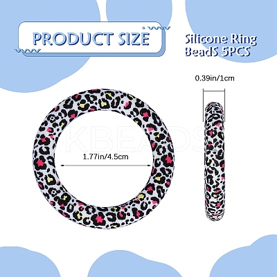 5Pcs Ring Food Grade Eco-Friendly Silicone Beads JX893Q-1