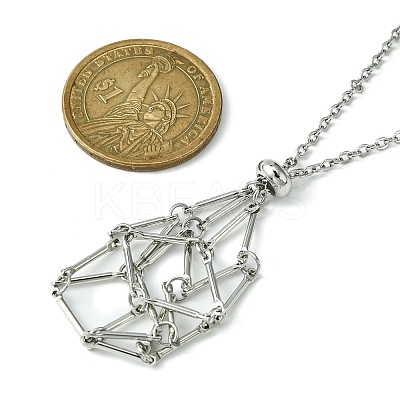Tarnish Resistant 304 Stainless Steel Macrame Pouch Braided Gemstone Holder X-NJEW-JN04468-07-1