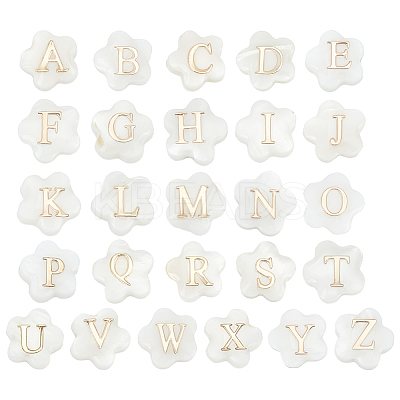 26Pcs 26 Styles Natural White Shell Flower Beads BSHE-PH0001-60-1