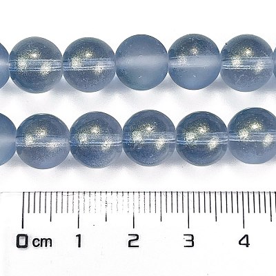 Frosted Transparent Glass Bead Strands GLAA-P065-10mm-10-1