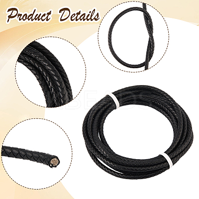 Braided Leather Cord with Core WL-CL0001-01A-1