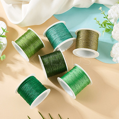 6 Rolls 6 Colors 6-Ply Polyester Metallic Thread OCOR-TA0003-11D-1