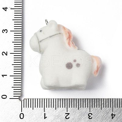 Flocky Opaque Resin Pendants LS-RESI-G105-02A-1