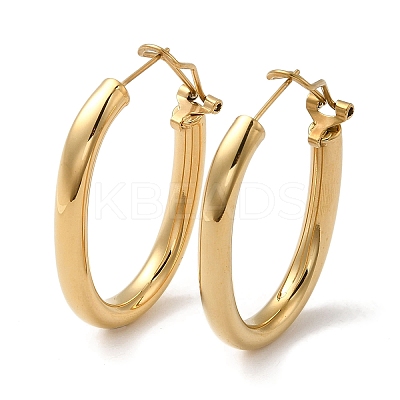 304 Stainless Steel Oval Hoop Earrings for Women EJEW-Q781-05G-1