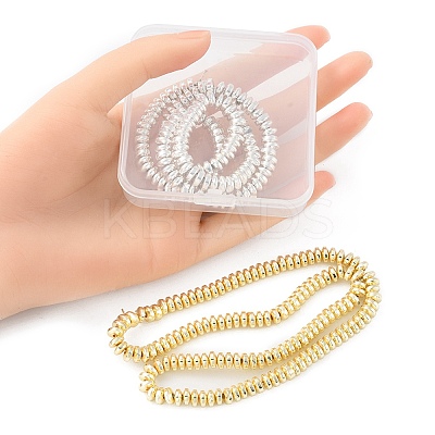 2 Strands 2 Colors Electroplated Non-magnetic Synthetic Hematite Beads Strands G-YW0001-36-1
