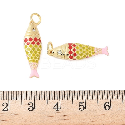 Brass Enamel Pendants KK-B148-14G-06-1