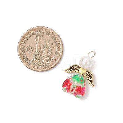 Glass Enamel Beads Pendants PALLOY-JF04137-01-1