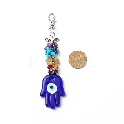 Handmade Lampwork Evil Eye Pendant Decoration HJEW-JM00773-1