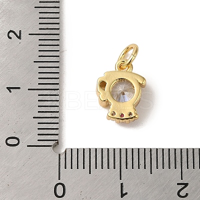 Brass Micro Pave Clear Cubic Zirconia Pendants KK-R162-021D-G-1