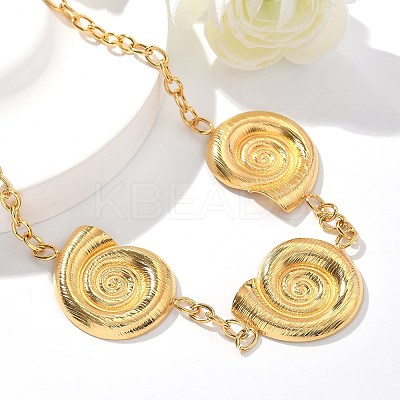 304 Stainless Steel 3 Snail Bib Necklaces for Women NJEW-Z061-05G-02-1