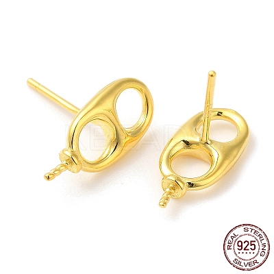 925 Sterling Silver Stud Earring Findings STER-M114-15G-1