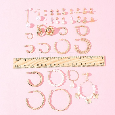 6Sets 6 Styles Alloy & Rhinestone Earring Sets for Women EJEW-FS0001-26-1